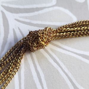 Super long multilayer gold necklace